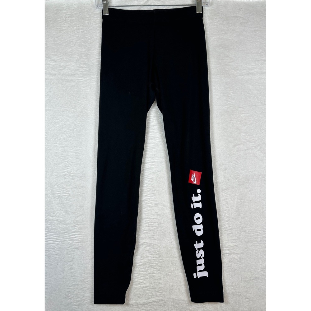Nike Leggings Womens XS Black Just Do It Graphic Athletic Tights